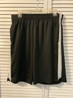 Men's Black Athletic Shorts with White Side Panels